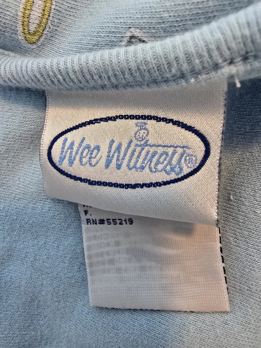 Vintage Wee Witness Blue Baby Blanket 100% Cotton